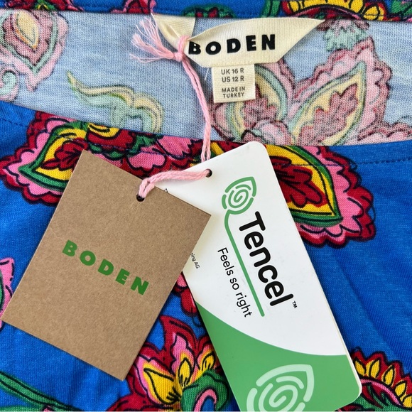 BODEN Leandra Jersey Midi Dress-Gallery Blue, Whimsical Vine Blue 12R NEW $175 - Picture 10 of 16